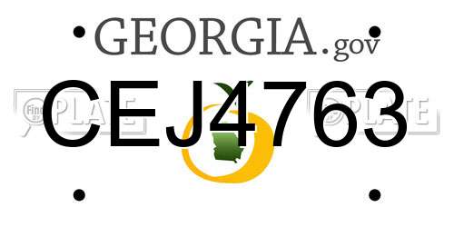 CEJ4763 Georgia License Plate