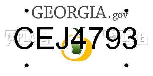 CEJ4793 Georgia License Plate