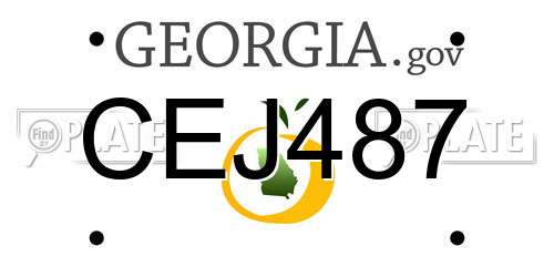 CEJ487 Georgia License Plate