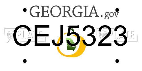 CEJ5323 Georgia License Plate