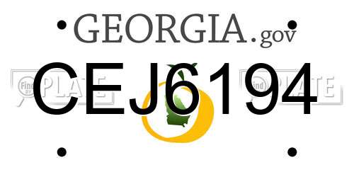 CEJ6194 Georgia License Plate