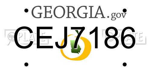 CEJ7186 Georgia License Plate