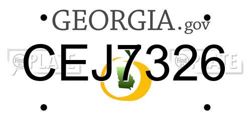 CEJ7326 Georgia License Plate