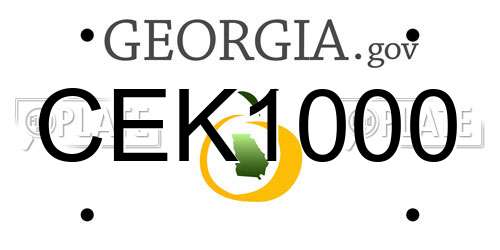 CEK1000 Georgia License Plate
