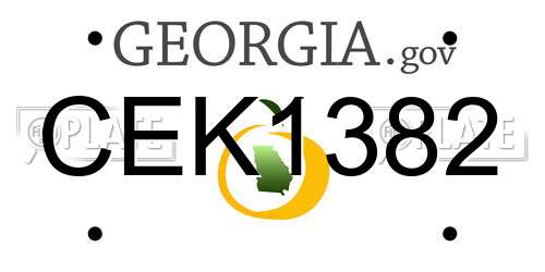 CEK1382 Georgia License Plate
