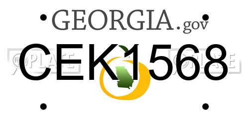 CEK1568 Georgia License Plate