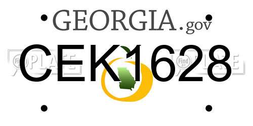 CEK1628 Georgia License Plate