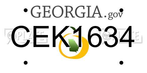 CEK1634 Georgia License Plate