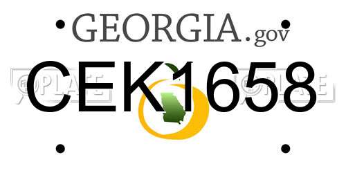 CEK1658 Georgia License Plate