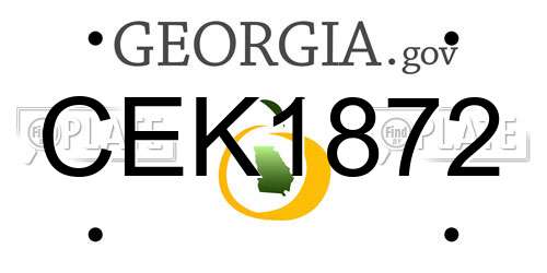 CEK1872 Georgia License Plate