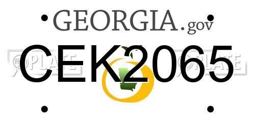 CEK2065 Georgia License Plate