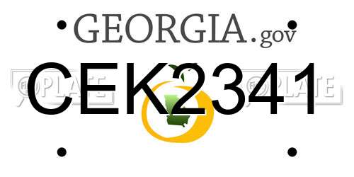 CEK2341 Georgia License Plate