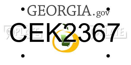 CEK2367 Georgia License Plate