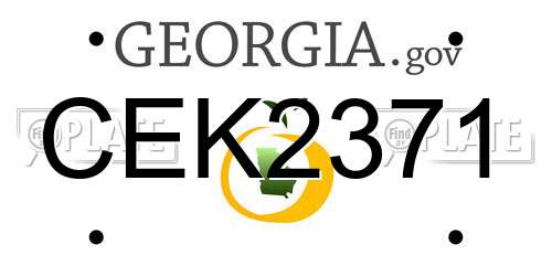 CEK2371 Georgia License Plate