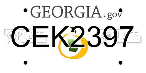 CEK2397 Georgia License Plate