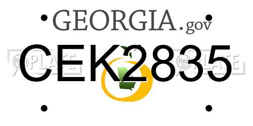 CEK2835 Georgia License Plate