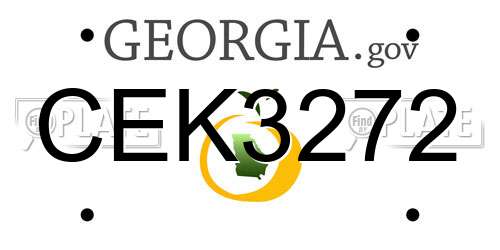 CEK3272 Georgia License Plate