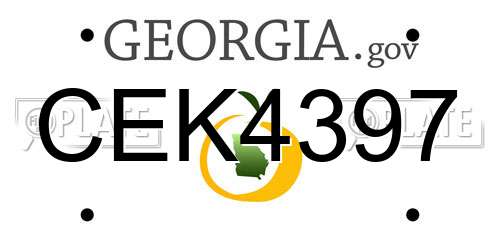 CEK4397 Georgia License Plate