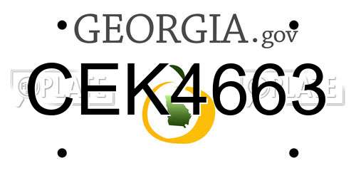 CEK4663 Georgia License Plate