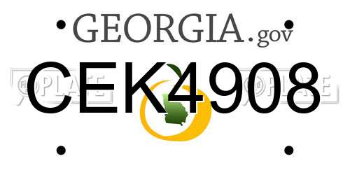 CEK4908 Georgia License Plate