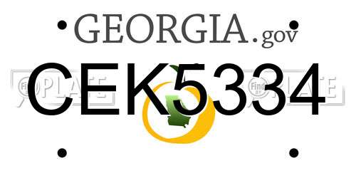 CEK5334 Georgia License Plate