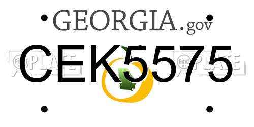 CEK5575 Georgia License Plate