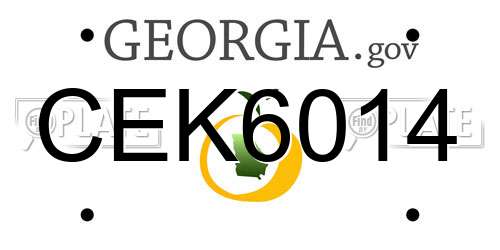 CEK6014 Georgia License Plate