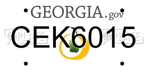CEK6015 Georgia License Plate