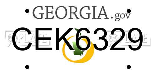 CEK6329 Georgia License Plate