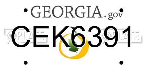CEK6391 Georgia License Plate