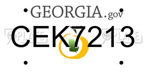 CEK7213 Georgia License Plate