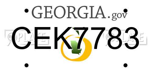 CEK7783 Georgia License Plate