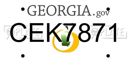 CEK7871 Georgia License Plate