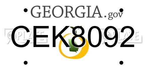 CEK8092 Georgia License Plate
