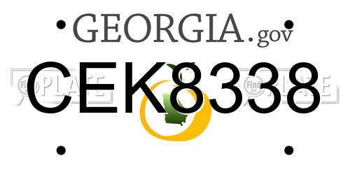 CEK8338 Georgia License Plate