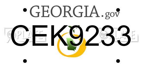 CEK9233 Georgia License Plate
