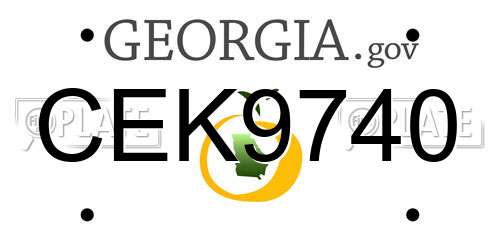 CEK9740 Georgia License Plate