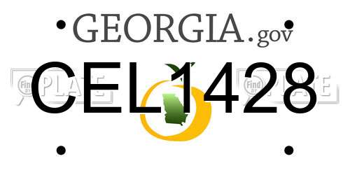 CEL1428 Georgia License Plate
