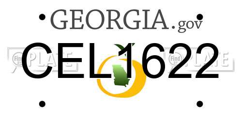 CEL1622 Georgia License Plate