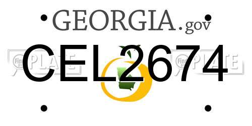 CEL2674 Georgia License Plate
