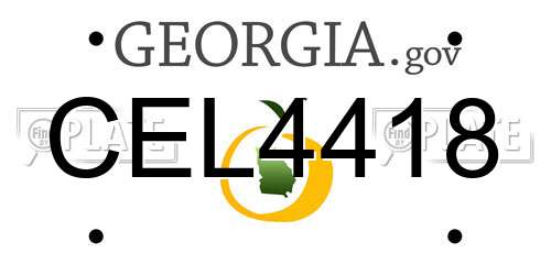 CEL4418 Georgia License Plate