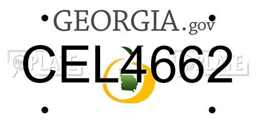 CEL4662 Georgia License Plate