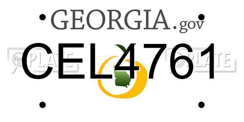 CEL4761 Georgia License Plate