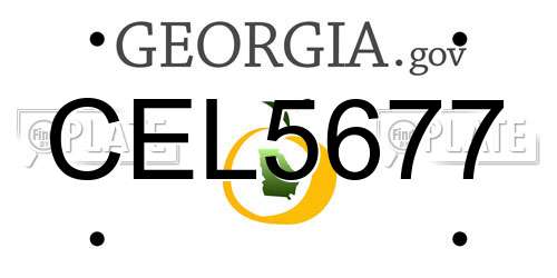 CEL5677 Georgia License Plate