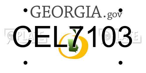 CEL7103 Georgia License Plate