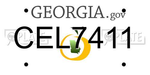 CEL7411 Georgia License Plate