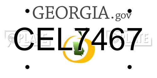 CEL7467 Georgia License Plate