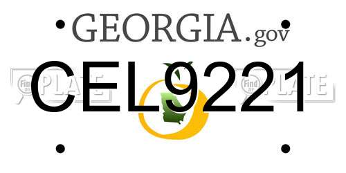 CEL9221 Georgia License Plate