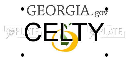 CELTY Georgia License Plate