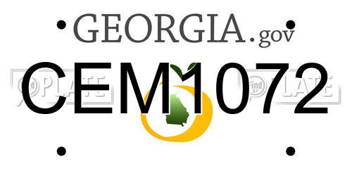 CEM1072 Georgia License Plate